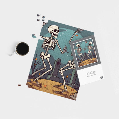 Dancing Skeletons In A Graveyard Jigsaw Puzzle
