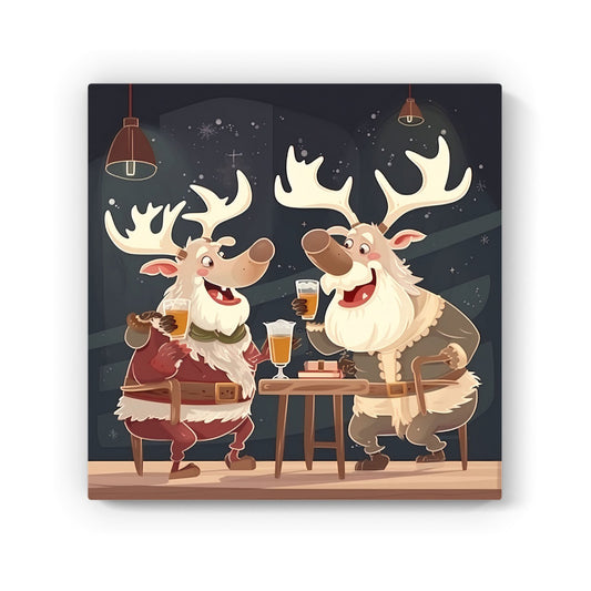 Reindeers Down The Pub Canvas