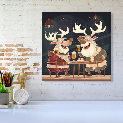 Reindeers Down The Pub Canvas