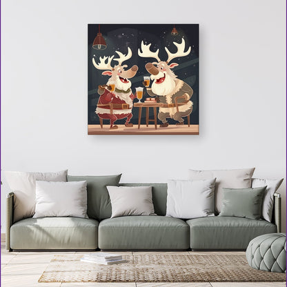Reindeers Down The Pub Canvas