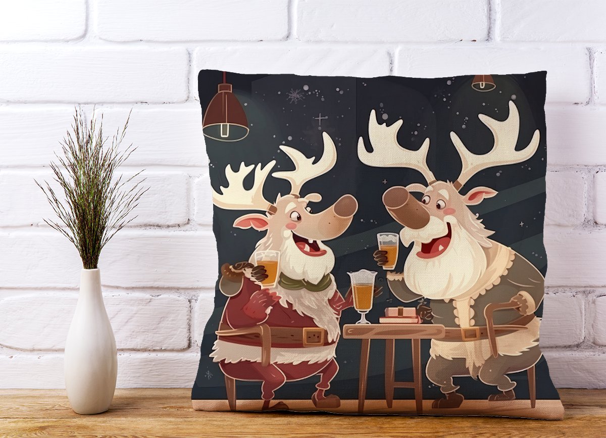 Reindeers Down The Pub Cushions