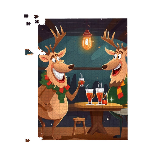 Reindeers Having A Beer Jigsaw Puzzle