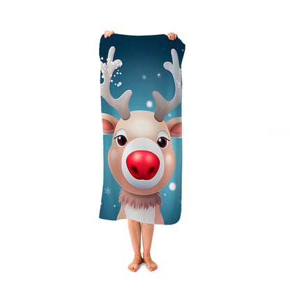 Rudolph With His Red Nose Beach Towel
