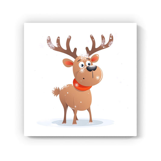 Reindeer In A Scarf Canvas