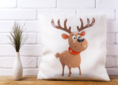 Reindeer In A Scarf Cushions