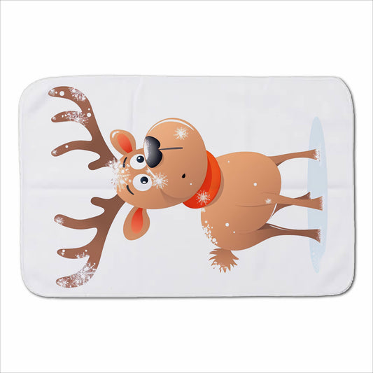 Reindeer In A Scarf Sherpa Blanket