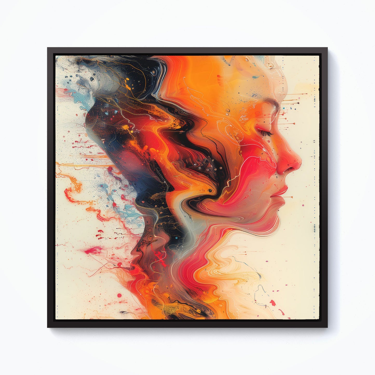 Geometric Vibrance Framed Canvas