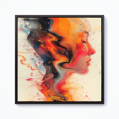 Geometric Vibrance Framed Canvas