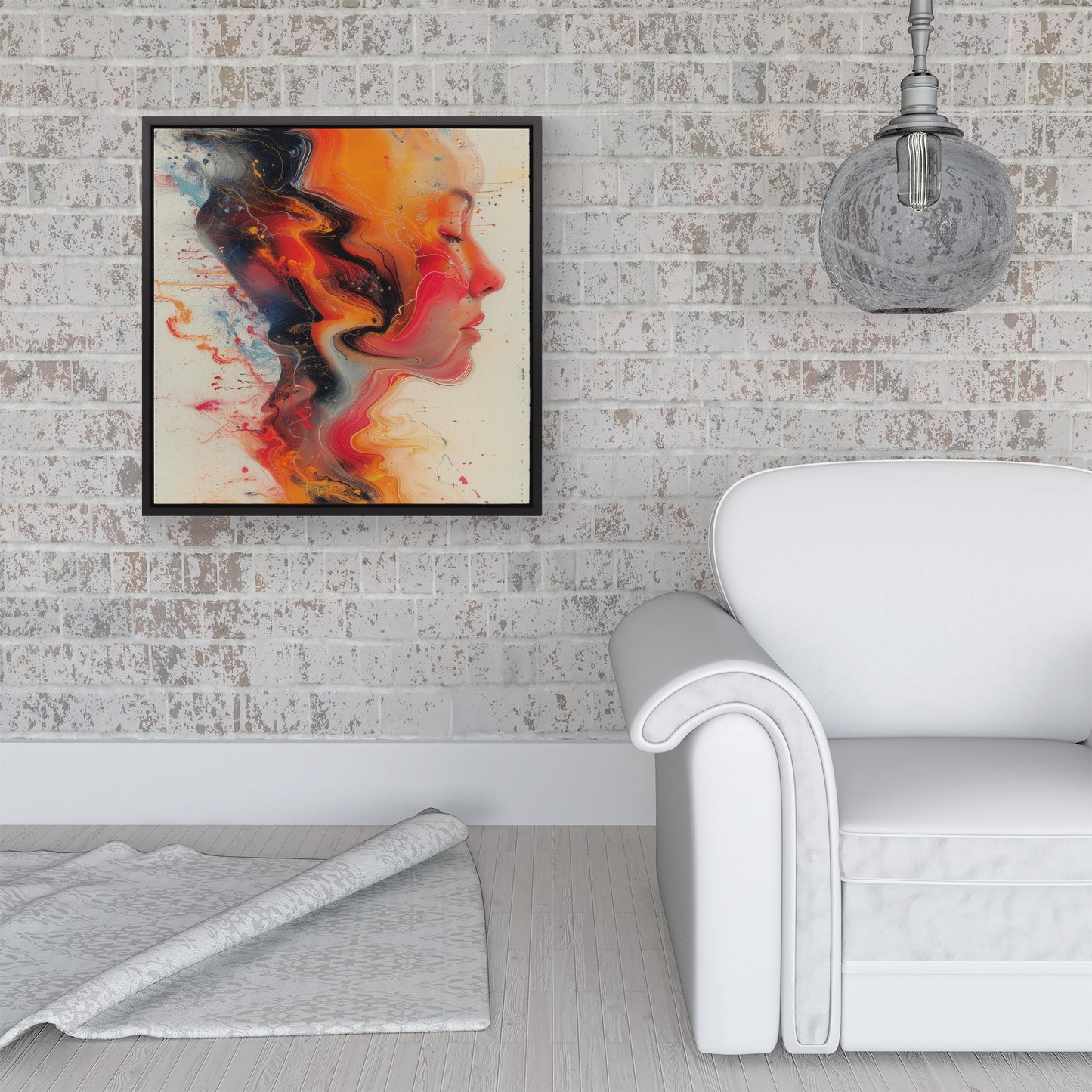 Geometric Vibrance Framed Canvas