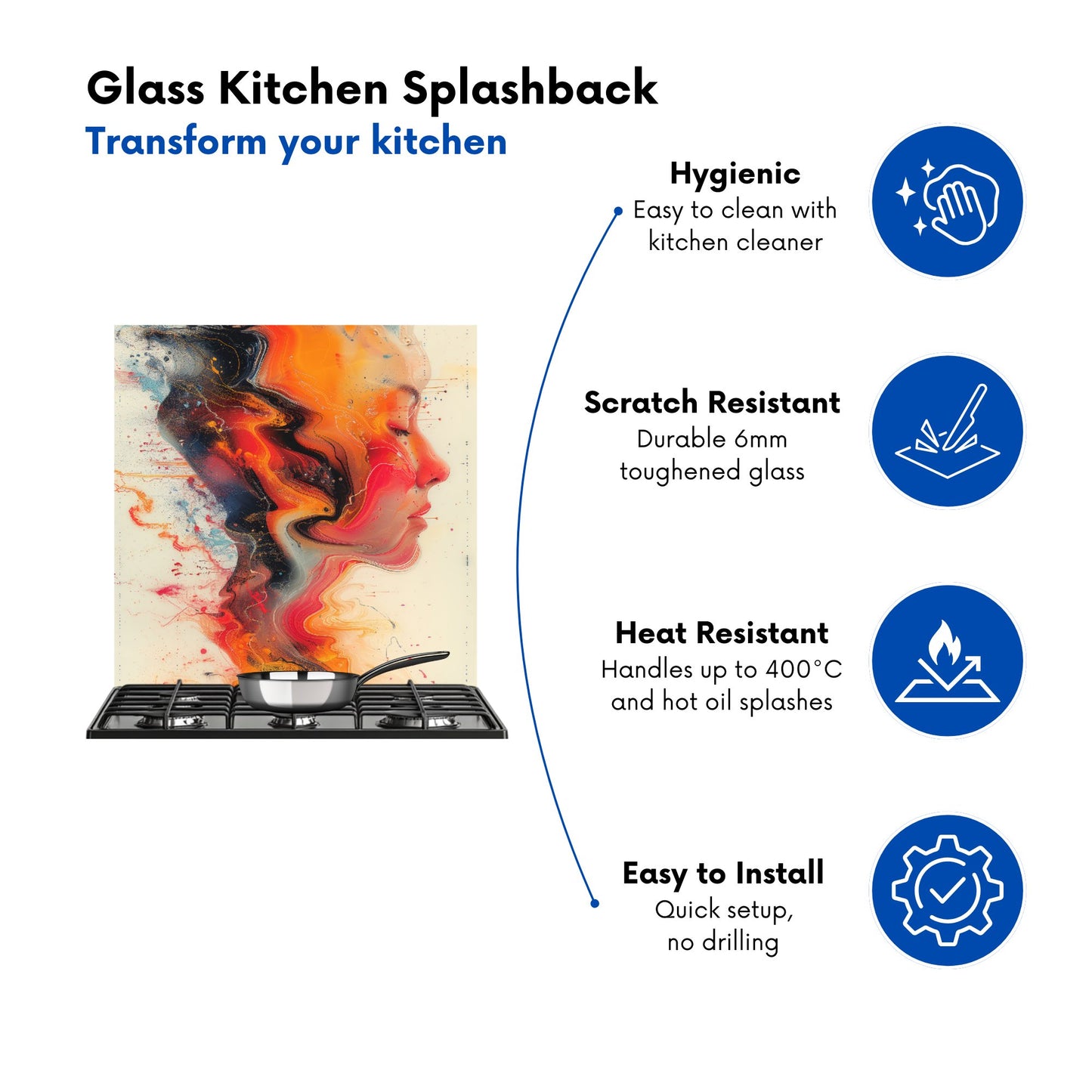 Geometric Vibrance Kitchen Splashback