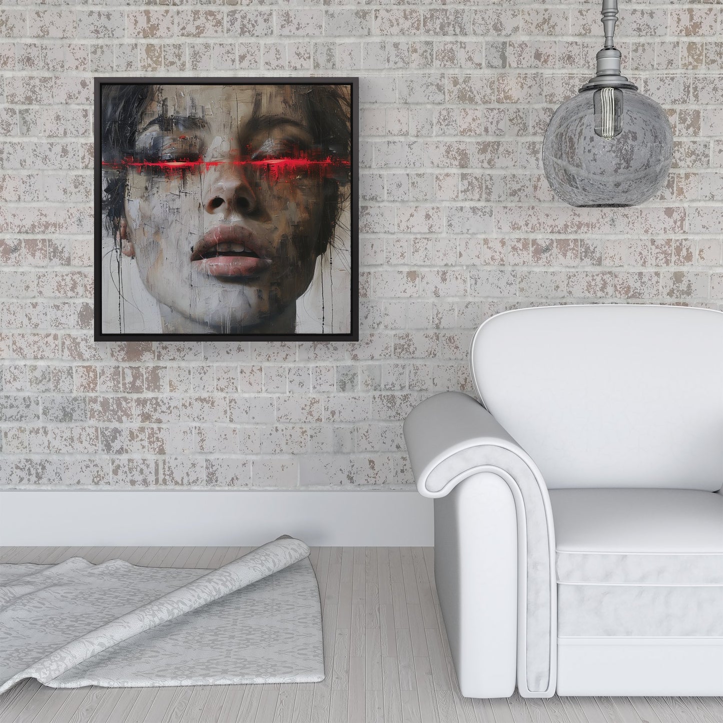 Abstract Face In Motion Framed Canvas
