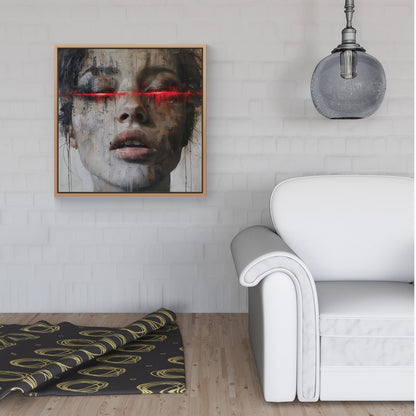 Abstract Face In Motion Framed Canvas
