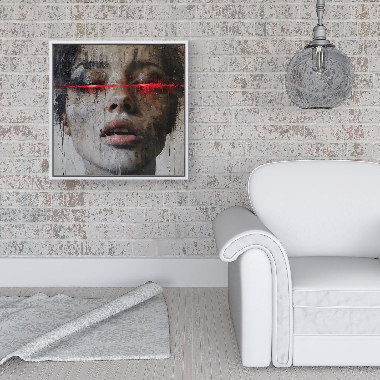 Abstract Face In Motion Framed Canvas