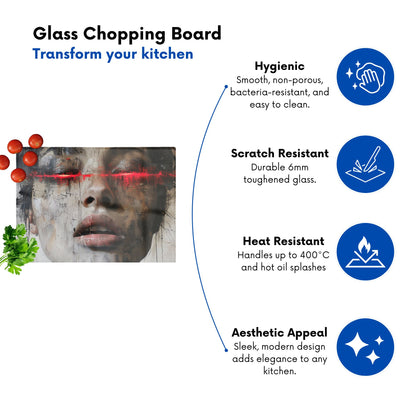 Abstract Face In Motion Chopping Board