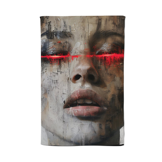 Abstract Face In Motion Tea Towel