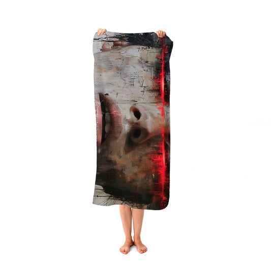 Abstract Face In Motion Beach Towel