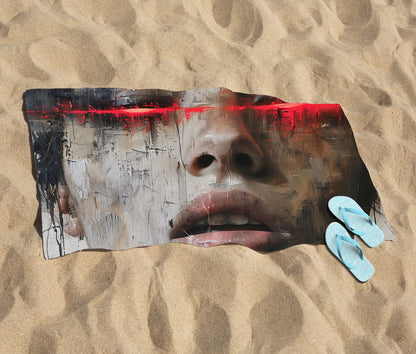 Abstract Face In Motion Beach Towel