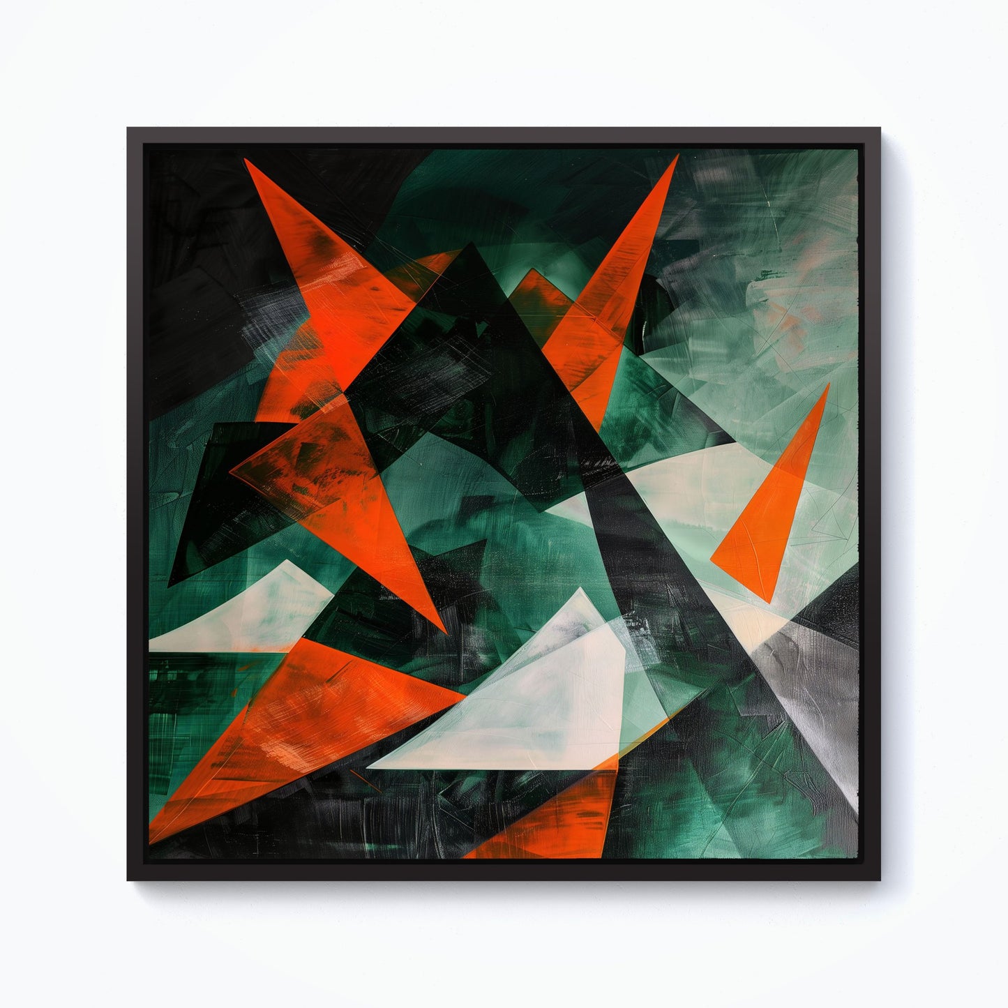 Curved Geometry Framed Canvas
