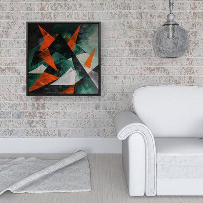 Curved Geometry Framed Canvas