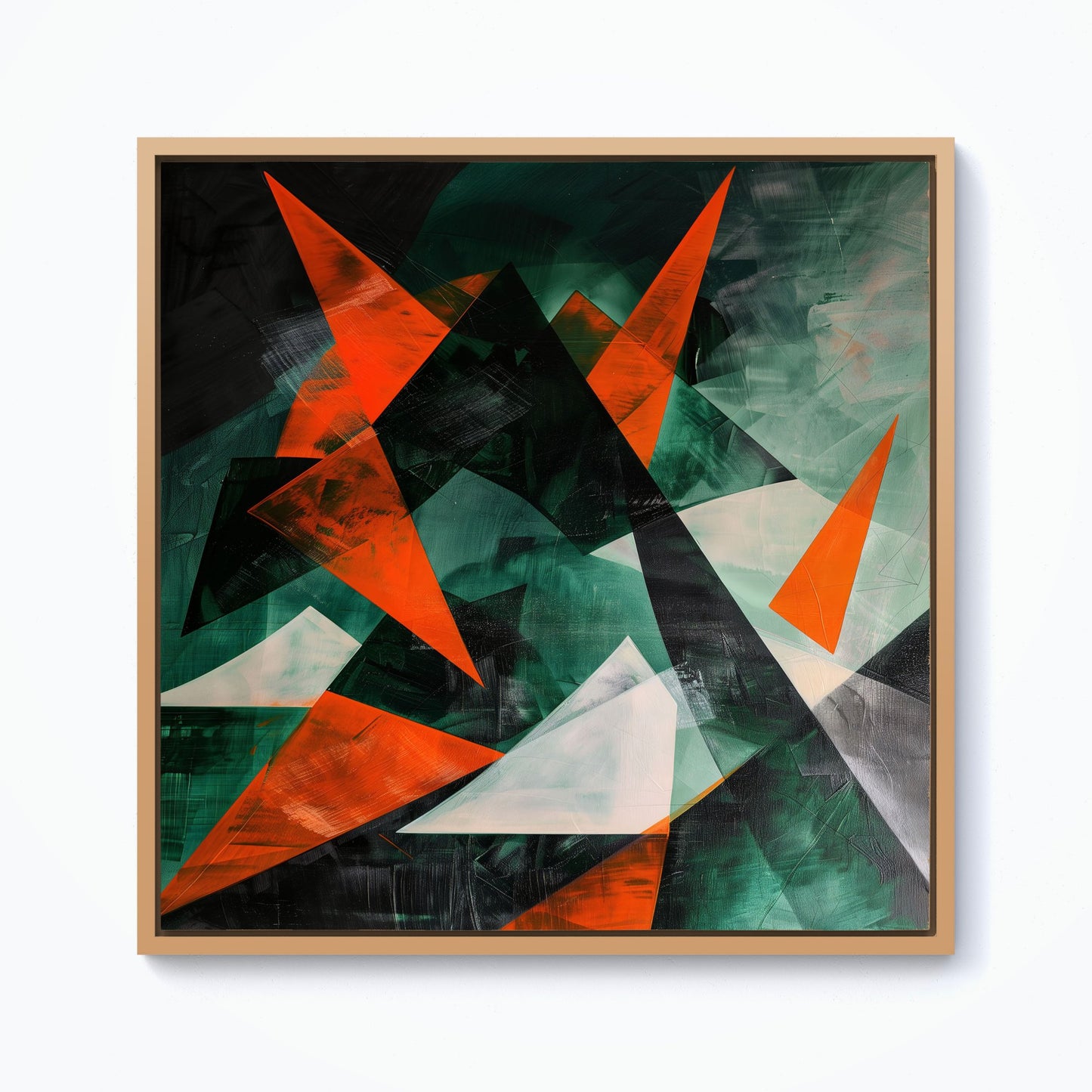 Curved Geometry Framed Canvas