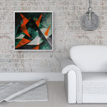 Curved Geometry Framed Canvas