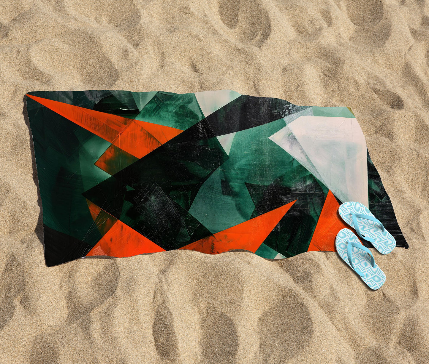 Curved Geometry Beach Towel