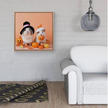 Trick Or Treating Guinea Pigs Framed Canvas