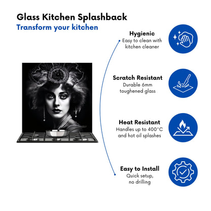 Edwardian Showgirl Splashart Kitchen Splashback