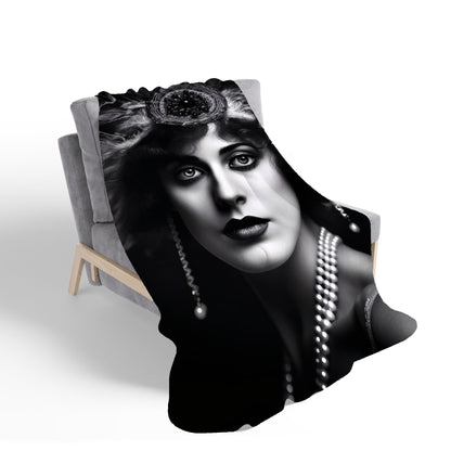 Edwardian Showgirl Splashart Sherpa Blanket
