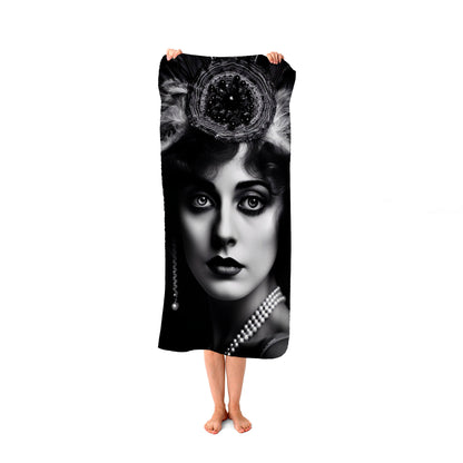 Edwardian Showgirl Splashart Beach Towel