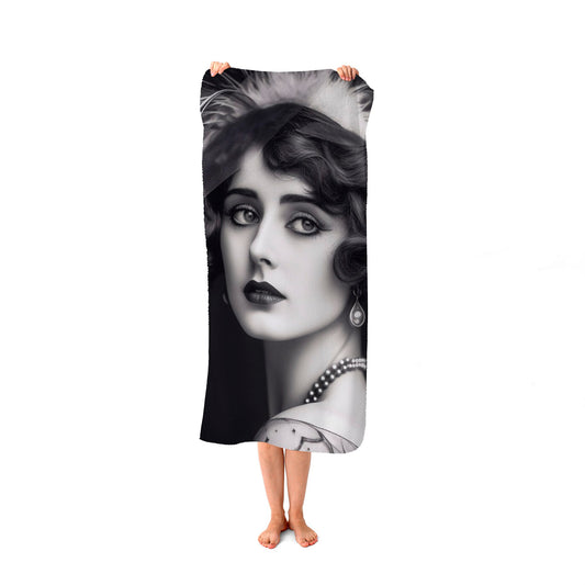 Glamorous Edwardian Showgirl Beach Towel