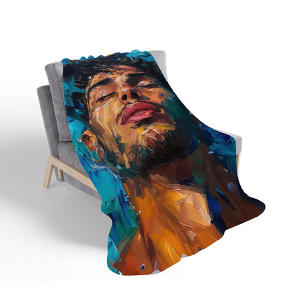 Vivid Serenity Sherpa Blanket