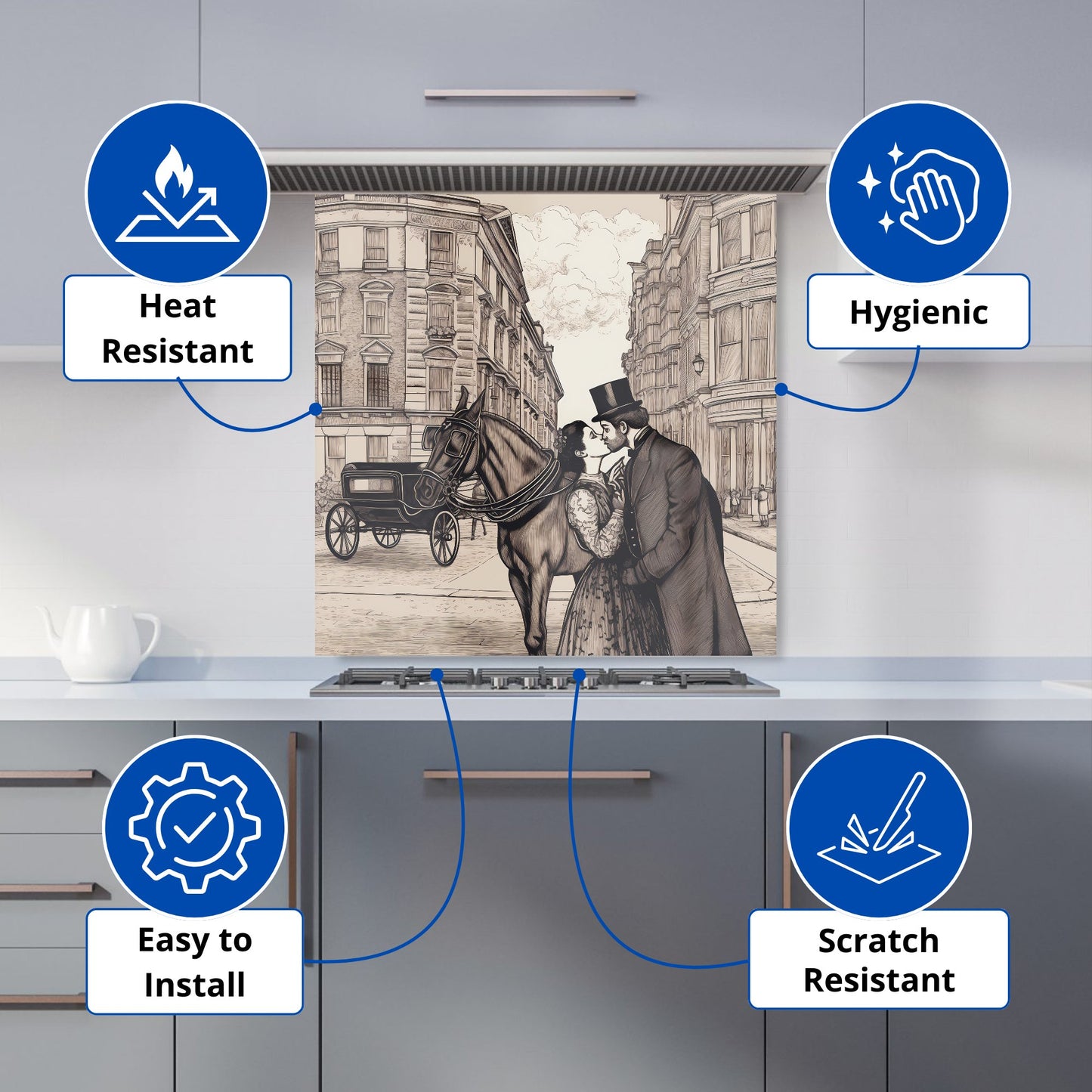 Victorian Lovers On A London Street Kitchen Splashback