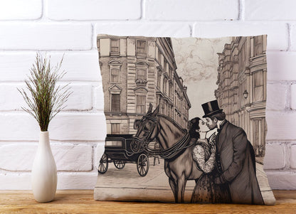 Victorian Lovers On A London Street Cushions