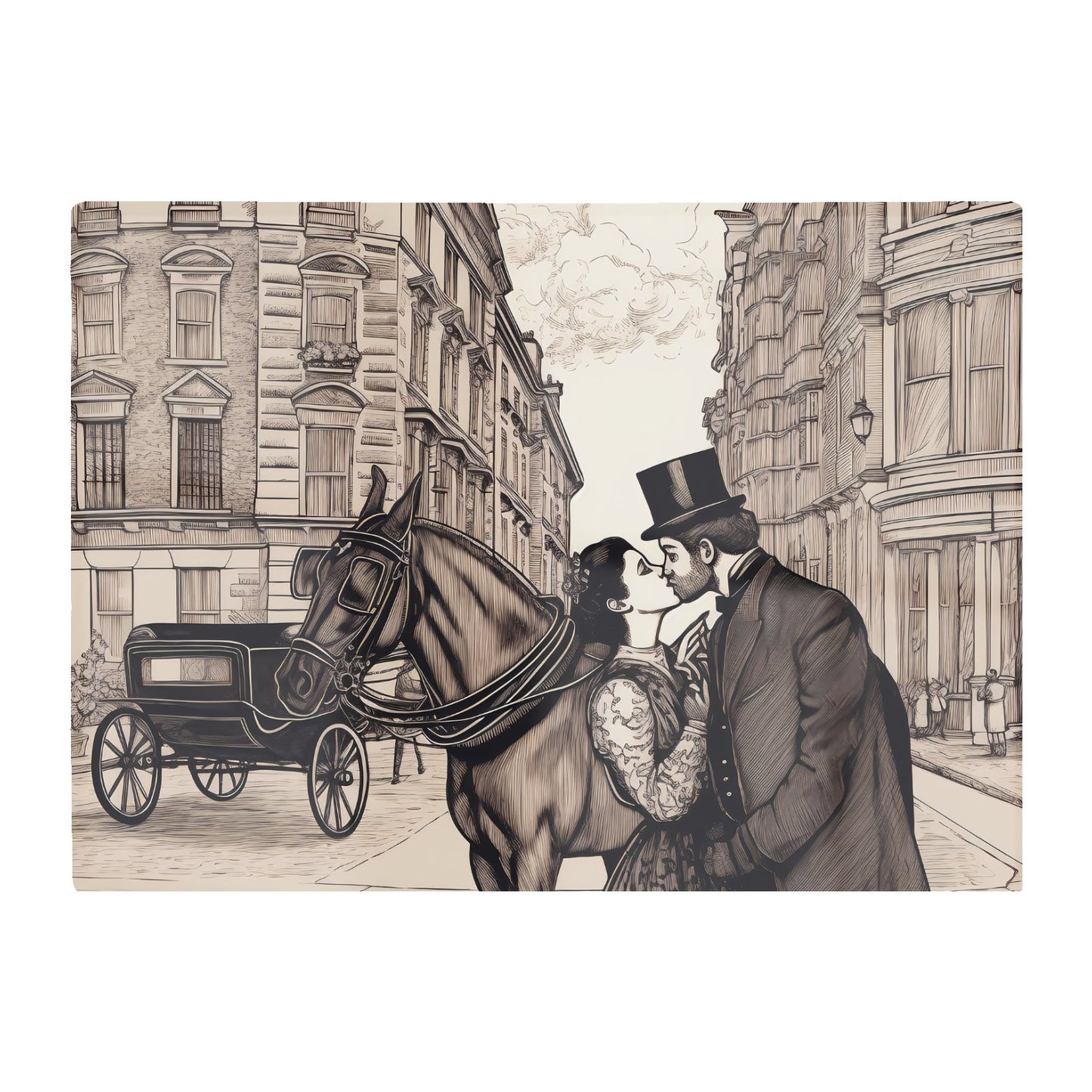 Victorian Lovers On A London Street Chopping Board
