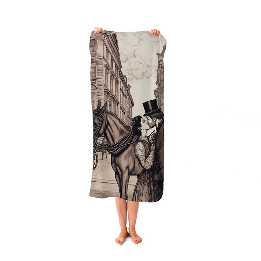 Victorian Lovers On A London Street Beach Towel