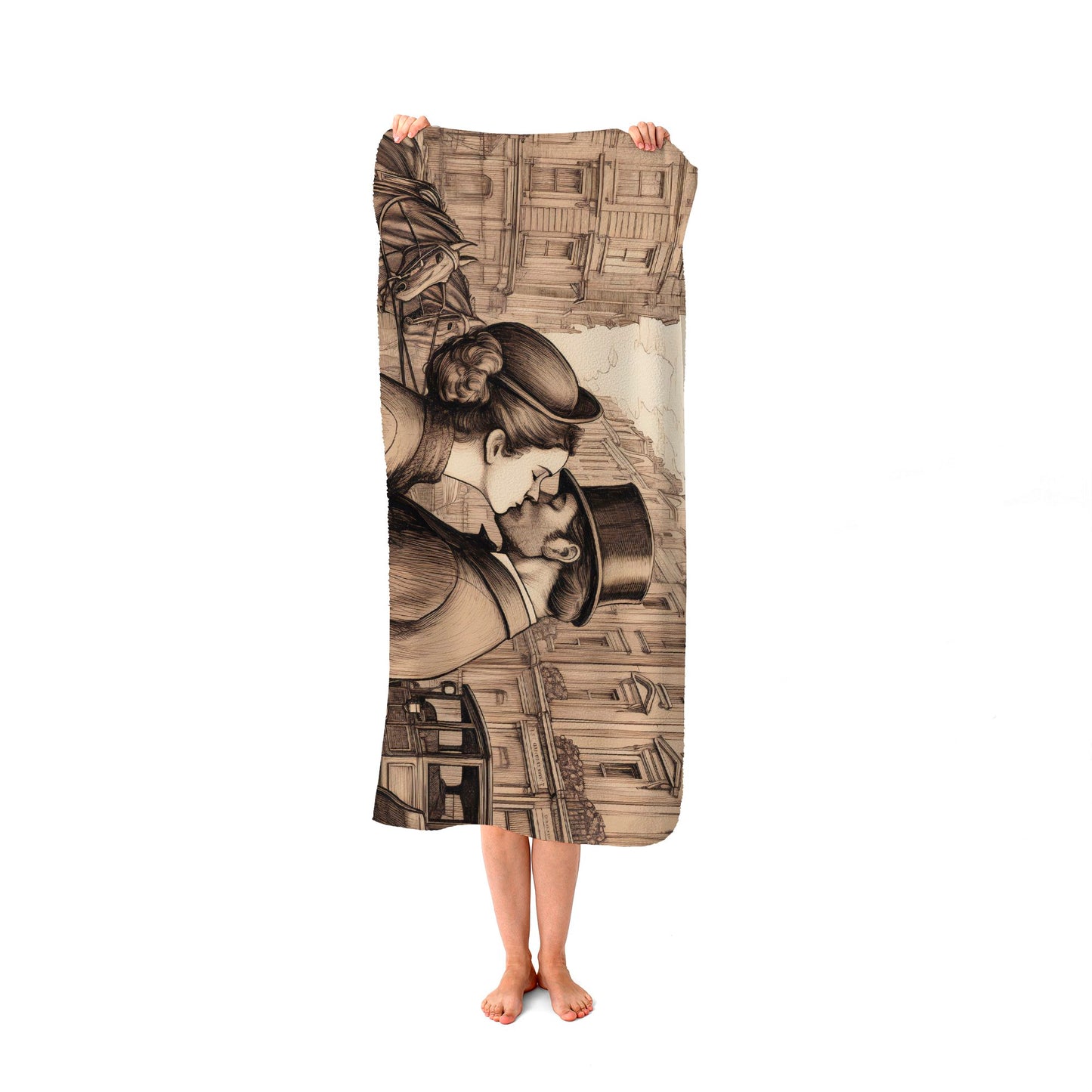 Sharing A Kiss Beach Towel