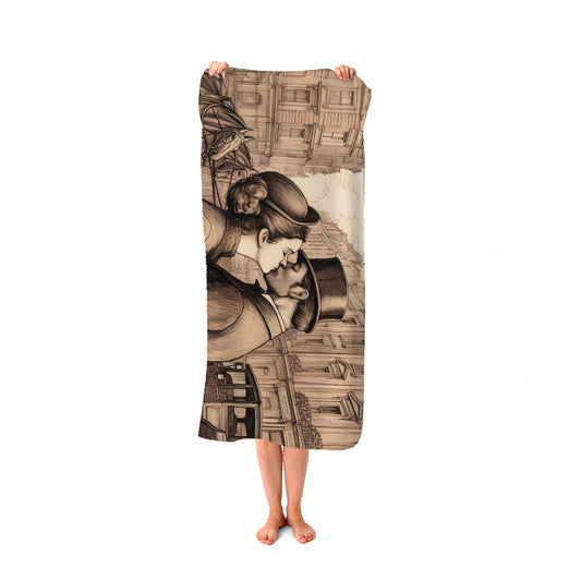 Sharing A Kiss Beach Towel