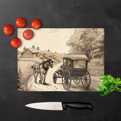 A Horse And His Cart Chopping Board