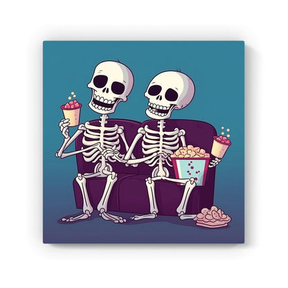 Skeletons At The Cinema Canvas