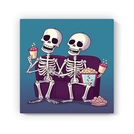Skeletons At The Cinema Canvas