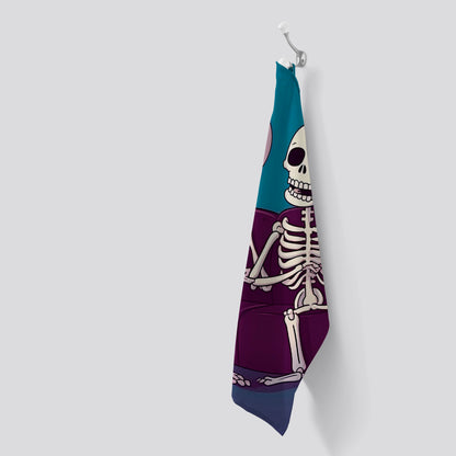 Skeletons At The Cinema Tea Towel