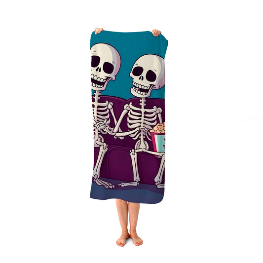 Skeletons At The Cinema Beach Towel