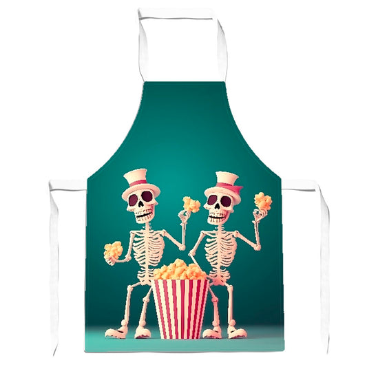 Skeletons With Popcorn Apron