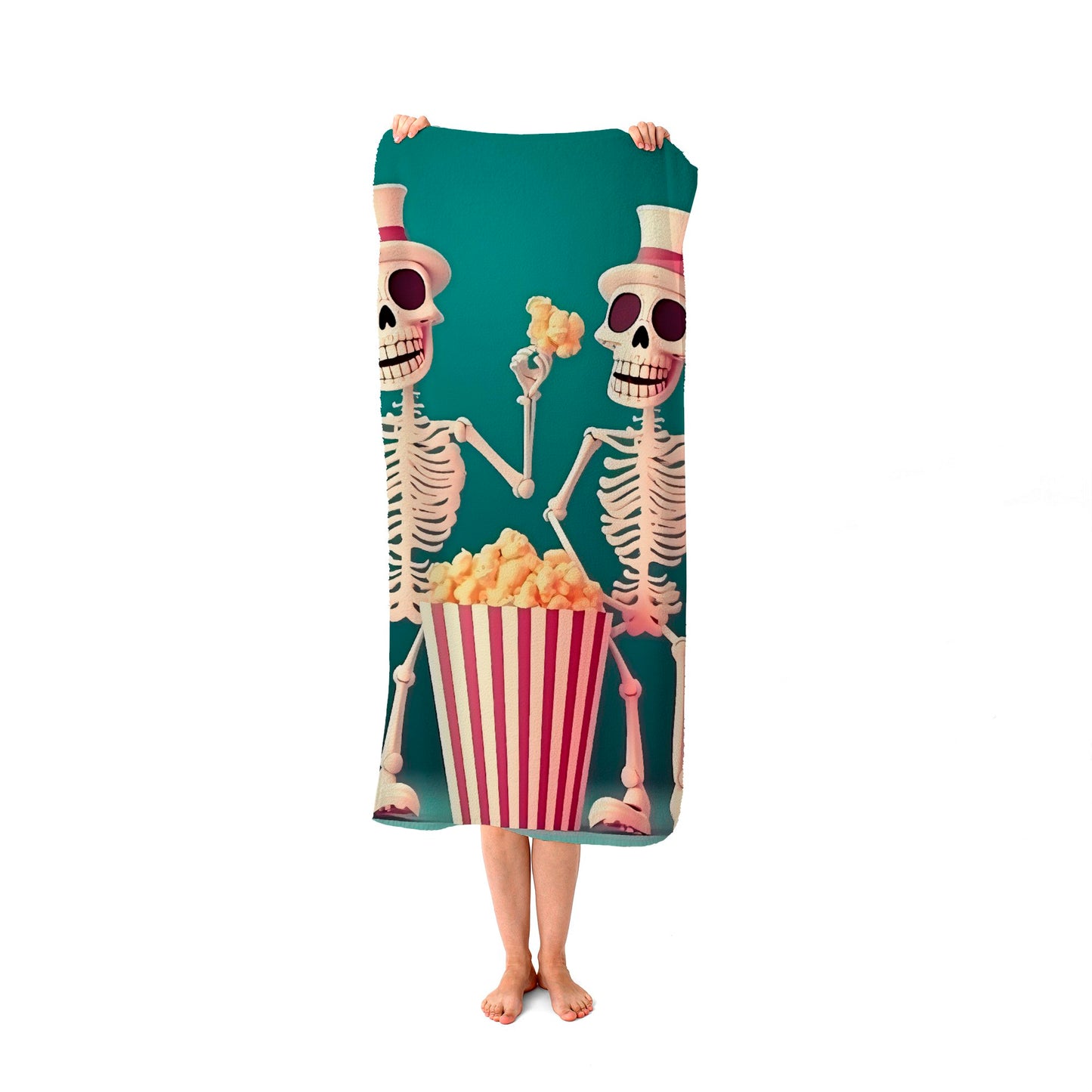 Skeletons With Popcorn Beach Towel