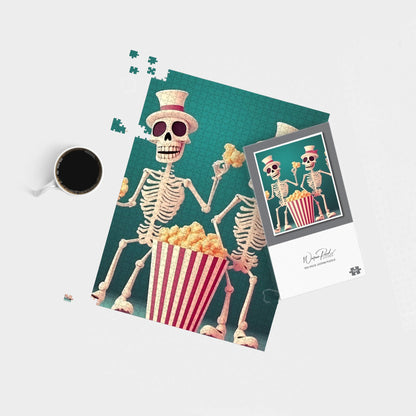 Skeletons With Popcorn Jigsaw Puzzle