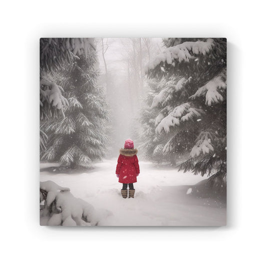 Little Girl In The Snow Canvas
