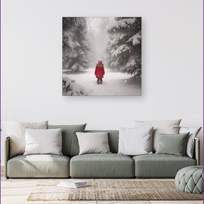 Little Girl In The Snow Canvas