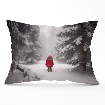 Little Girl In The Snow Cushions