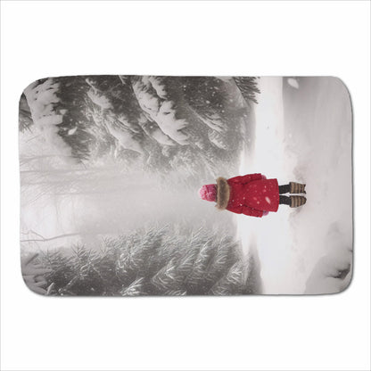 Little Girl In The Snow Sherpa Blanket
